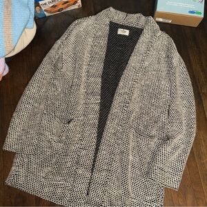 Birdseye Cardigan in Black/White Contrast MARINE LAYER SMALL